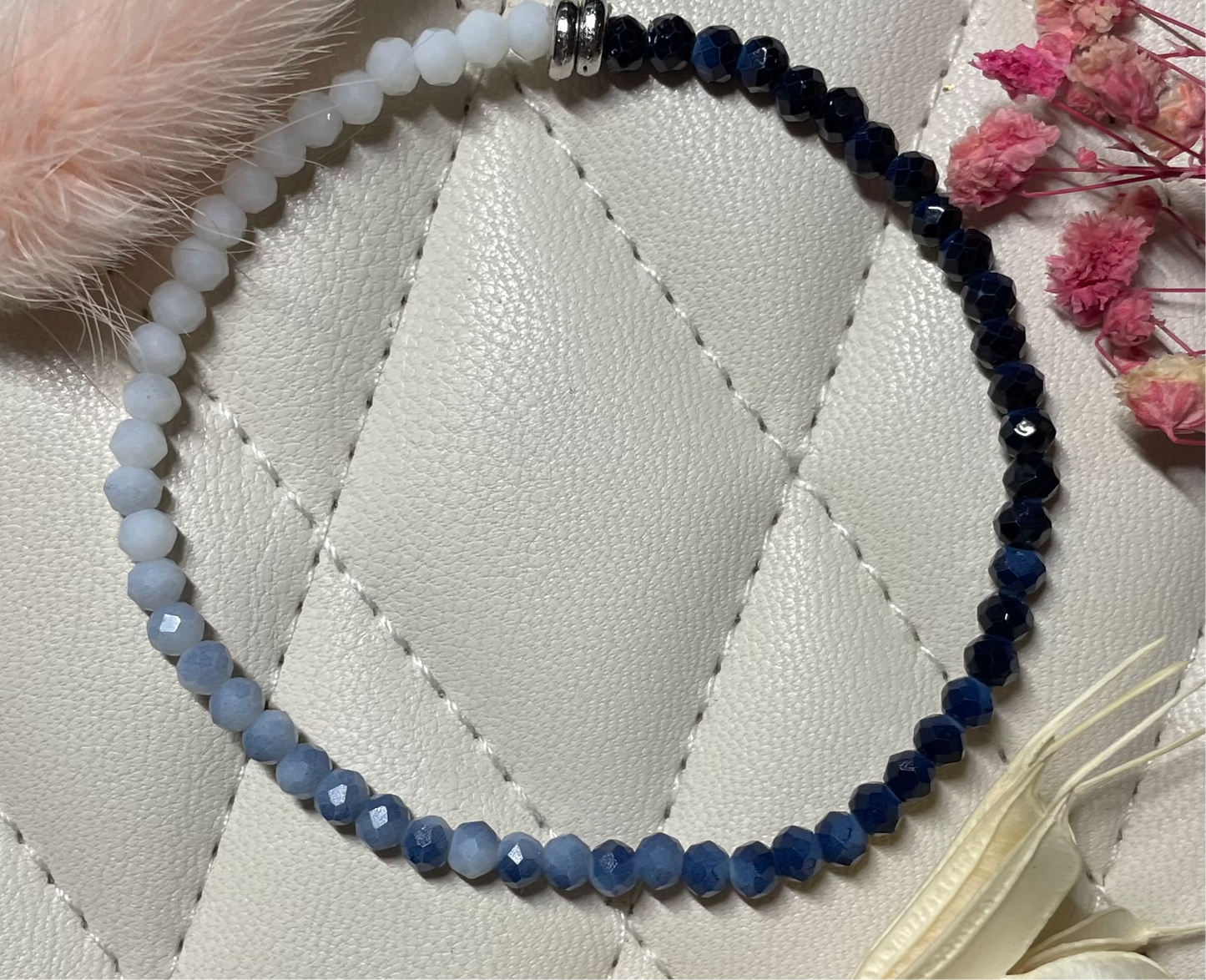 Navy Blue Ombre Stretch Bracelet