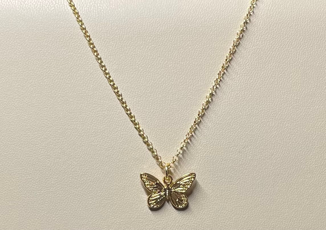 JH Brooklyn Chain Necklace with Butterfly Pendant