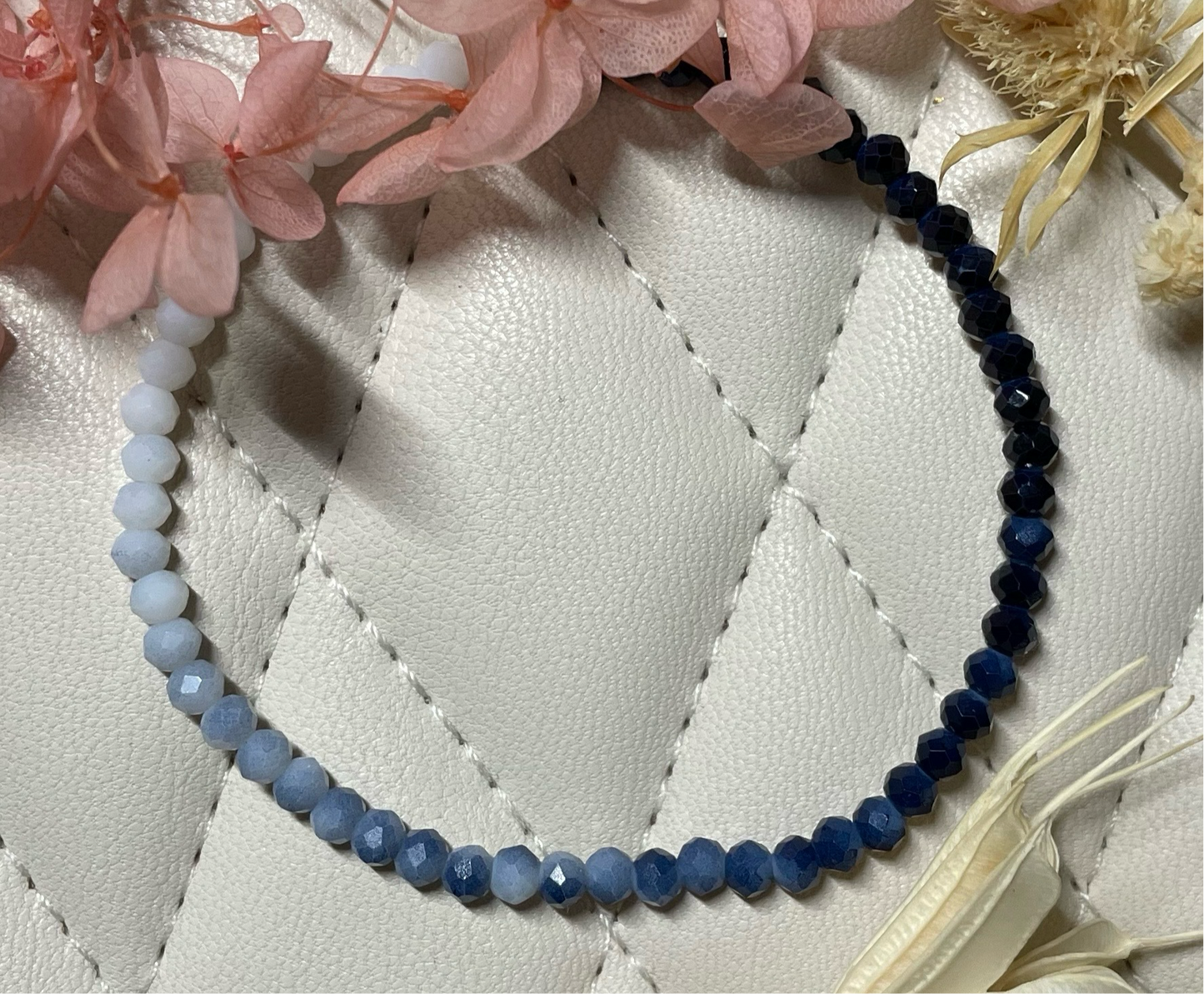 Navy Blue Ombre Stretch Bracelet