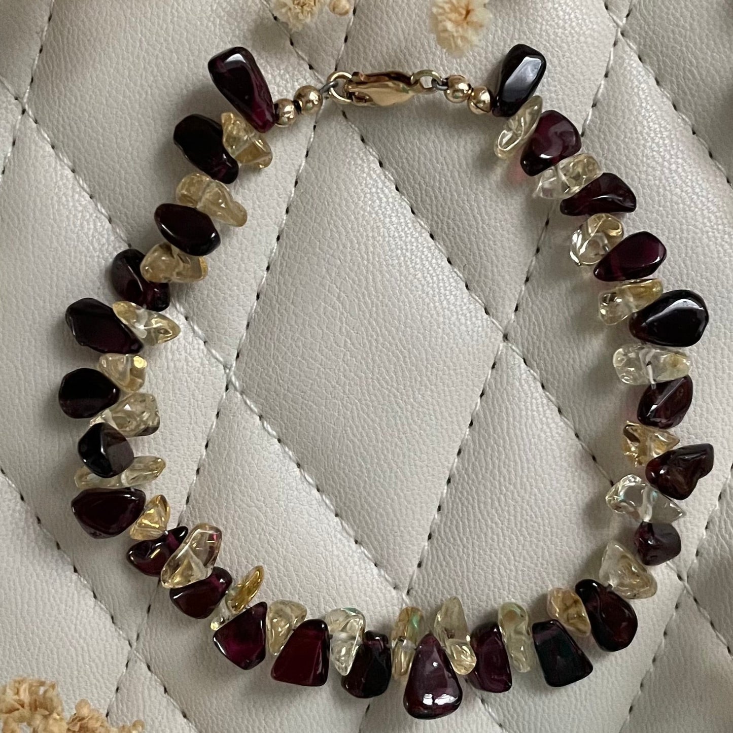 Garnet Bracelet with Citrine